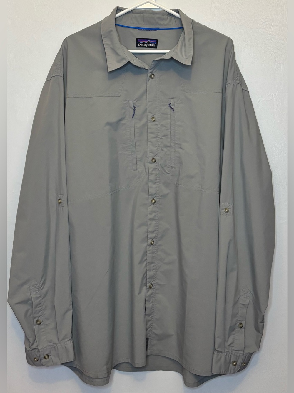 Patagonia Sun Stretch Long Sleeve Fishing Shirt Forge Gray Mens XXL 3XL STY52197